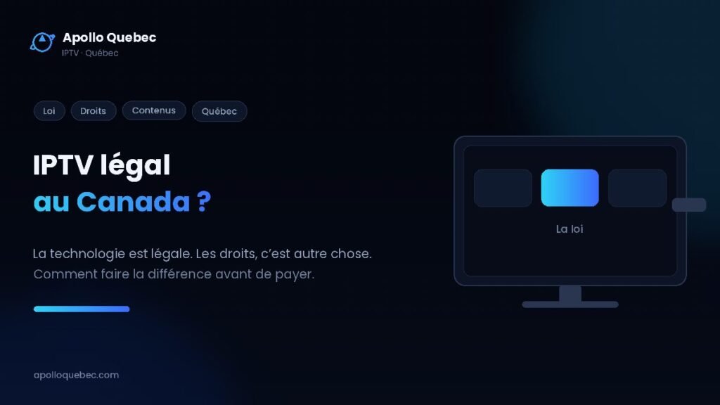 IPTV légal au Canada : la différence entre la technologie et les droits de diffusion