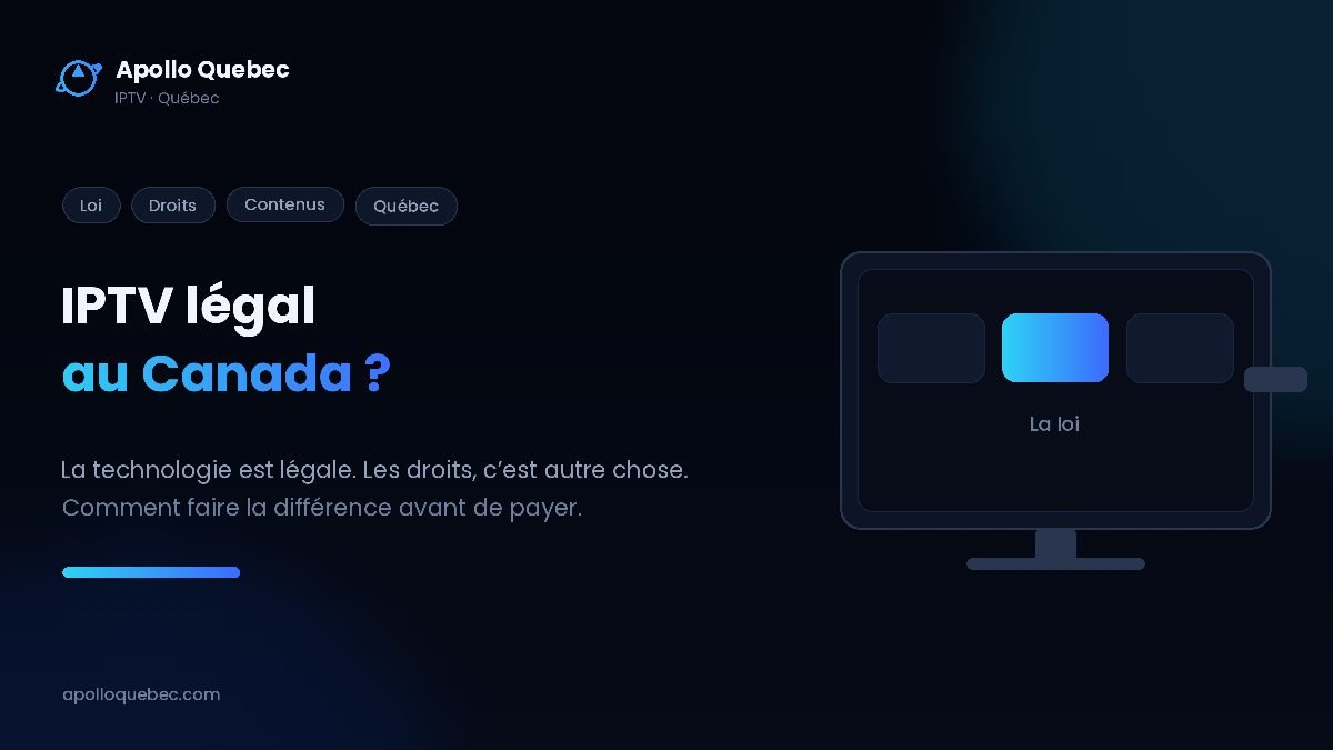 IPTV légal au Canada : la différence entre la technologie et les droits de diffusion